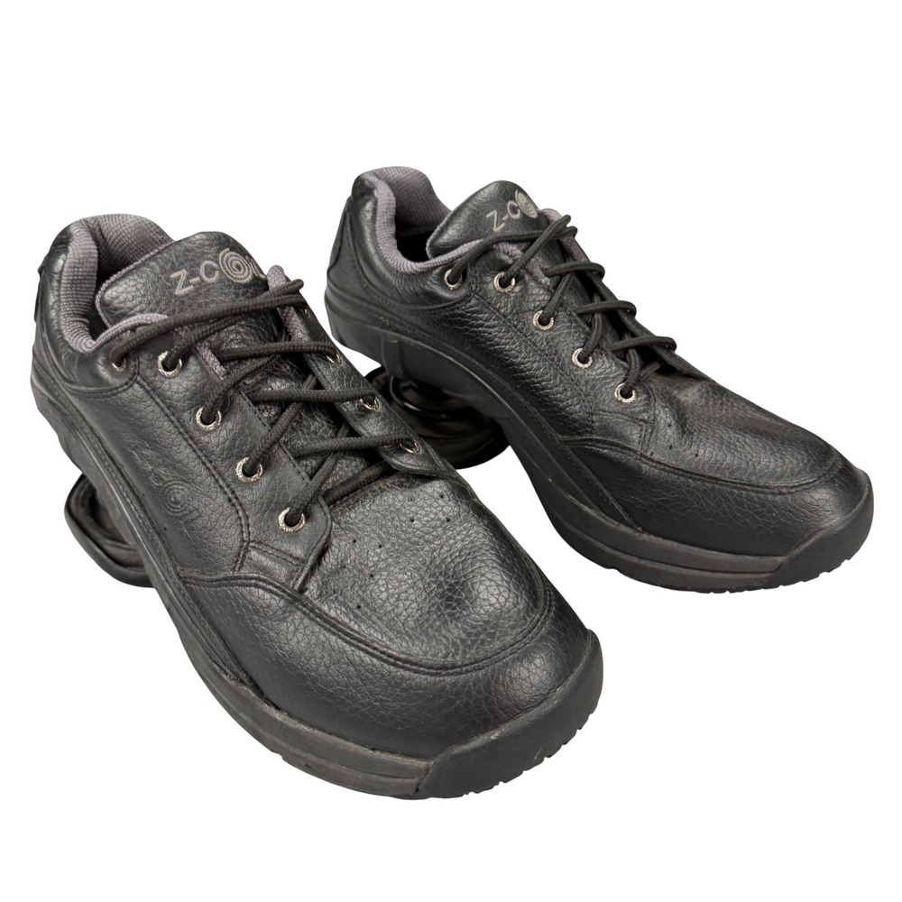Z-Coil Freedom Black Leather Orthotic Shoes Womens 10 Slip Resistant Sneakers